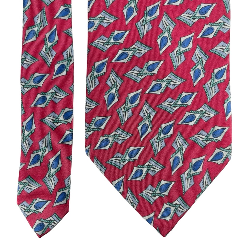 Christian Dior Monsieur | Necktie 58.5” 100% Silk Red Patterned‎ Tie Made in USA - Picture 2 of 7